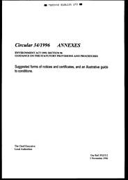 Environment Act 1995: section 96. Guidance on the statutory provisions and procedures: suggested forms of notices and certificates, and an illustrative guide to conditions