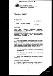 Town and Country Planning (General Development Procedure) (Scotland) Amendment Order 1997: consultation on planning applications for roadside facilities and developments affecting playing fields