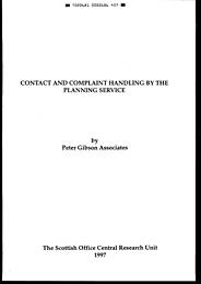 Contact and complaint handling by the planning service