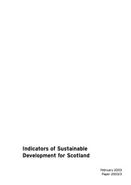 Indicators of sustainable development for Scotland