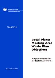 Local plans: meeting area waste plan objectives