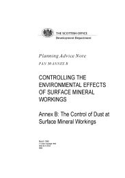 Controlling the environmental effects of surface mineral workings. Annex B: the control of dust at surface mineral workings