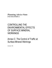 Controlling the environmental effects of surface mineral workings. Annex C: the control of traffic at surface mineral workings