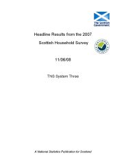 Headline results from the 2007 Scottish household survey