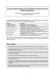 Use and understanding of the Scottish Government urban rural classification - summary