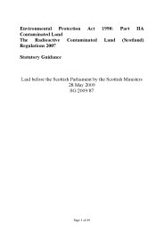 Environmental Protection Act 1990: Part IIA Contaminated Land: the Radioactive Contaminated Land (Scotland) Regulations 2007 - statutory guidance