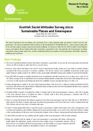 Scottish social attitudes survey 2009: sustainable places and greenspace