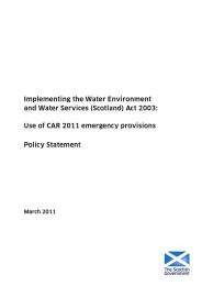 Implementing the Water Environment and Water Services (Scotland) Act 2003 - use of CAR 2011 emergency provisions: policy statement
