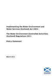 Implementing the Water Environment and Water Services (Scotland) Act 2003 - the Water Environment (Controlled Activities) (Scotland) Regulations 2011: policy statement