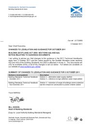 Changes to legislation and guidance for October 2011 - Building (Scotland) Act 2003 - Sections 4(2) and 4(4) Notice relating to guidance documents