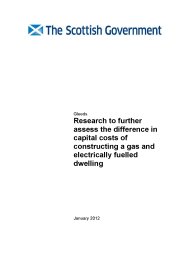 Research to further assess the difference in capital costs of constructing a gas and electricity fuelled dwelling