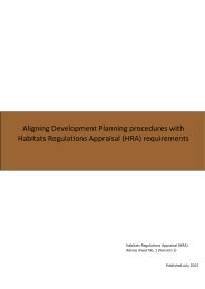 Aligning development planning procedures with habitats regulations appraisal (HRA) requirements. Version 1