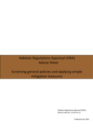 Habitats regulations appraisal (HRA) advice sheet - screening general policies and applying simple mitigation measures. Version 1