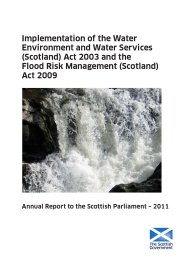 Implementation of the Water Environment and Water Services (Scotland) Act 2003 and the Flood Risk Management (Scotland) Act 2009 - annual report to the Scottish Parliament: 2011