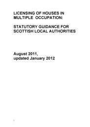 Licensing of houses in multiple occupation: statutory guidance for Scottish Local Authorities