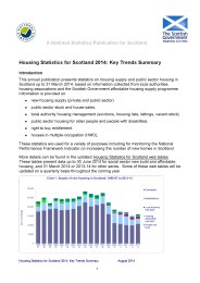 Housing statistics for Scotland 2014 - key trends summary
