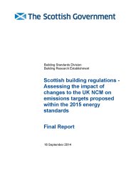 Scottish building regulations - assessing the impact of changes to the UK NCM on emissions targets proposed within the 2015 energy standards - Final report