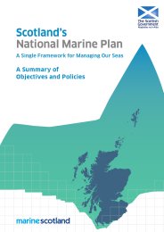 Scotland's national marine plan - a single framework for managing our seas: a summary of objectives and policies