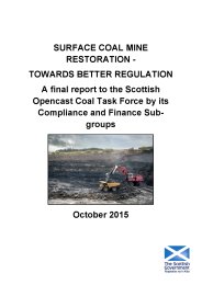 Surface coal mine restoration - towards better regulation: a final report to the Scottish Opencast Coal Task Force by its compliance and finance sub-groups