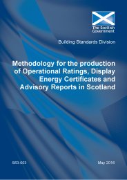 Methodology for the production of operational ratings, display energy certificates and advisory reports in Scotland. S63-003