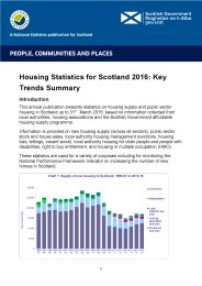 Housing statistics for Scotland 2016 - key trends summary
