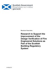 Research to support the improvement of the design verification of fire engineered solutions as part of the Scottish building regulatory system