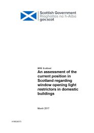 Assessment of the current position in Scotland regarding window opening light restrictors in domestic buildings