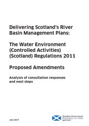 Delivering Scotland's river basin management plans: The Water Environment (Controlled Activities) (Scotland) Regulations 2011. Proposed amendments. Analysis of consultation responses and next steps