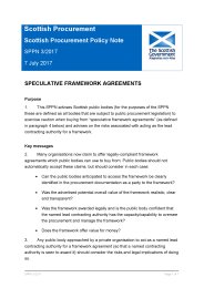 Speculative framework agreements