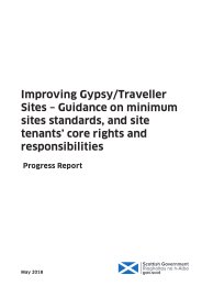 Improving gypsy/traveller sites - guidance on minimum sites standards, and site tenants' core rights and responsibilities: progress report