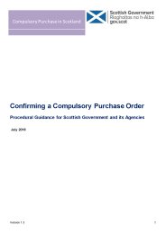 Confirming a compulsory purchase order. Procedural guidance for Scottish Government and its Agencies