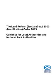 Land Reform (Scotland) Act 2003 (Modification) Order 2013. Guidance for local authorities and national park authorities