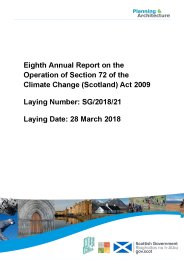Eighth annual report on the operation of section 72 of the Climate Change (Scotland) Act 2009