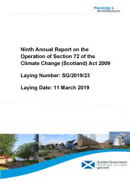 Ninth annual report on the operation of section 72 of the Climate Change (Scotland) Act 2009