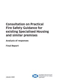 Consultation on practical fire safety guidance for existing specialised housing and similar premises. Analysis of responses. Final report