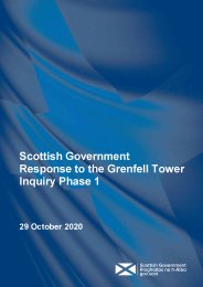 Scottish Government Response to the Grenfell Tower Inquiry Phase 1. 29 October 2020