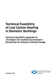 Technical feasibility of low carbon heating in domestic buildings. Technical feasibility appendix to the report for Scottish Government's Directorate for Energy and Climate Change