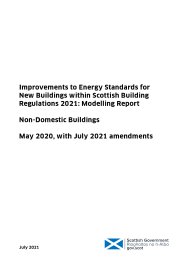 Improvements to energy standards for new buildings within Scottish Building Regulations 2021: modelling report. Non-domestic buildings. May 2020, with July 2021 amendments