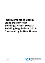 Improvements to energy standards for new buildings within Scottish Building Regulations 2021: overheating in new homes