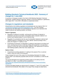 Building standards Technical Handbooks 2022 - summary of changes for 1 June 2022