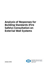 Analysis of responses for building standards (fire safety) consultation on external wall systems
