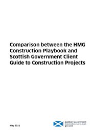 Comparison between the HMG construction playbook and Scottish Government client guide to construction projects