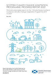 Scottish climate change adaptation programme: progress report 2022. Third annual progress report on the "Climate ready Scotland: climate change adaptation programme 2019 to 2024"