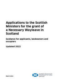 Applications to the Scottish Ministers for the grant of a necessary wayleave in Scotland. Guidance for applicants, landowners and occupiers. Updated 2022