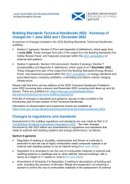Building standards Technical Handbooks 2022 - summary of changes for 1 June 2022 and 1 December 2022
