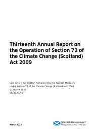 Thirteenth annual report on the operation of section 72 of the Climate Change (Scotland) Act 2009