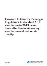 Research to identify if changes to guidance in Standard 3.14 ventilation in 2015 have been effective in improving ventilation and indoor air quality