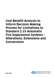 Cost benefit analysis to inform decision making process for limitations to Standard 2.15 Automatic fire suppression systems - alterations, extensions and conversions