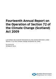 Fourteenth annual report on the operation of section 72 of the Climate Change (Scotland) Act 2009