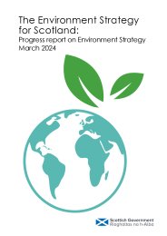 Environment strategy for Scotland: progress report on environment strategy